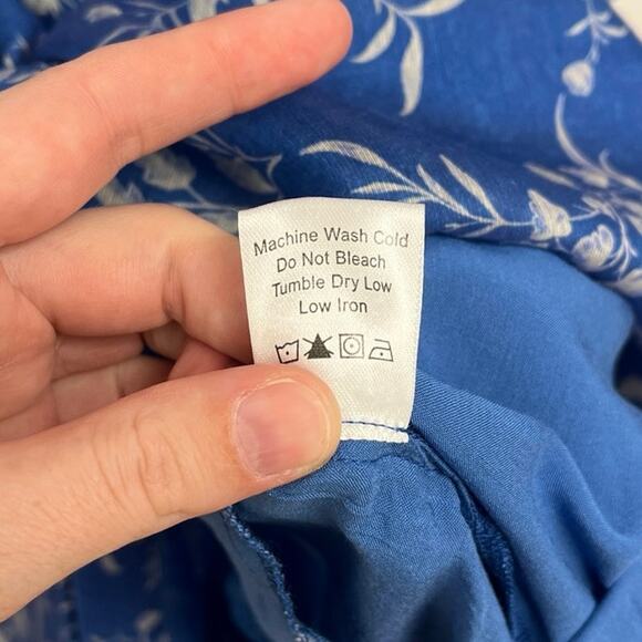 Tuckernuck Limoges Floral Royal Feminine Print A-Line Mini Shirt Dress XXXL - Picture 11 of 12